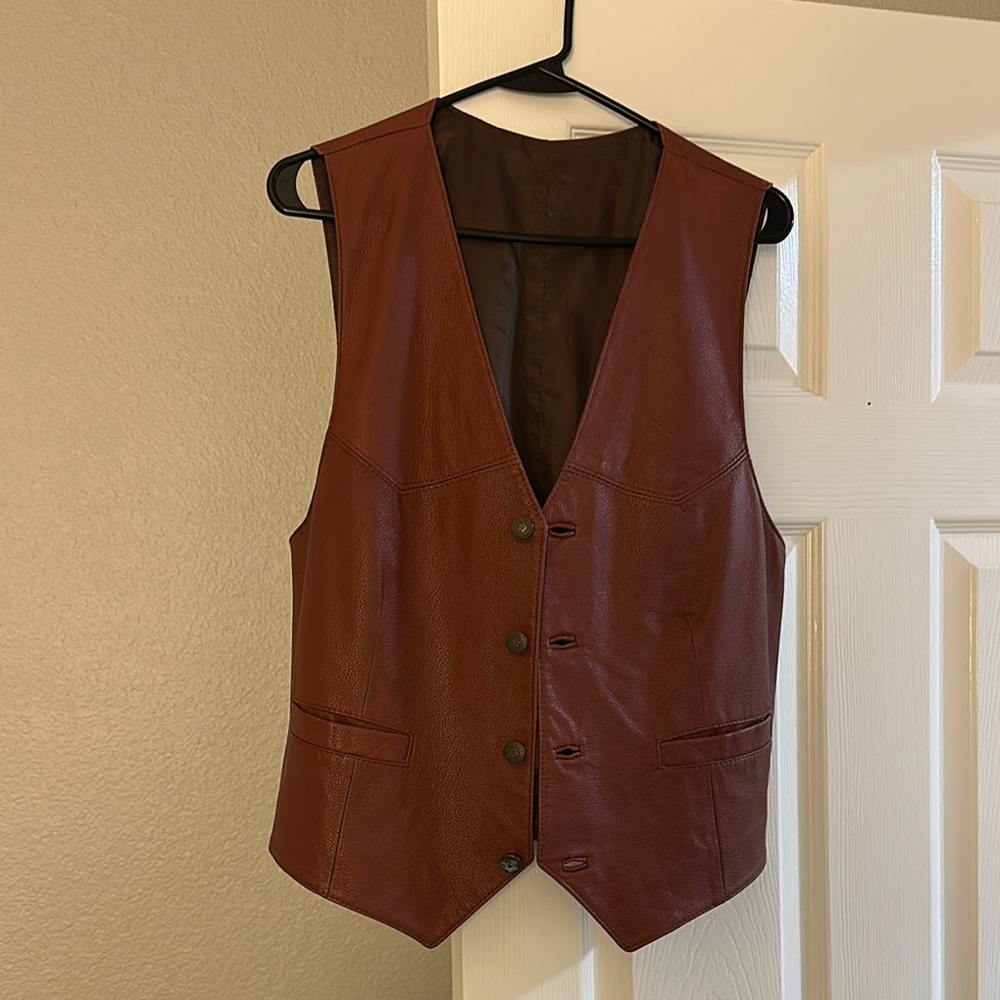 Brown Leather Vest